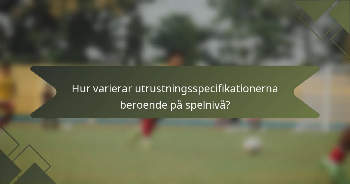 Hur varierar utrustningsspecifikationerna beroende på spelnivå?