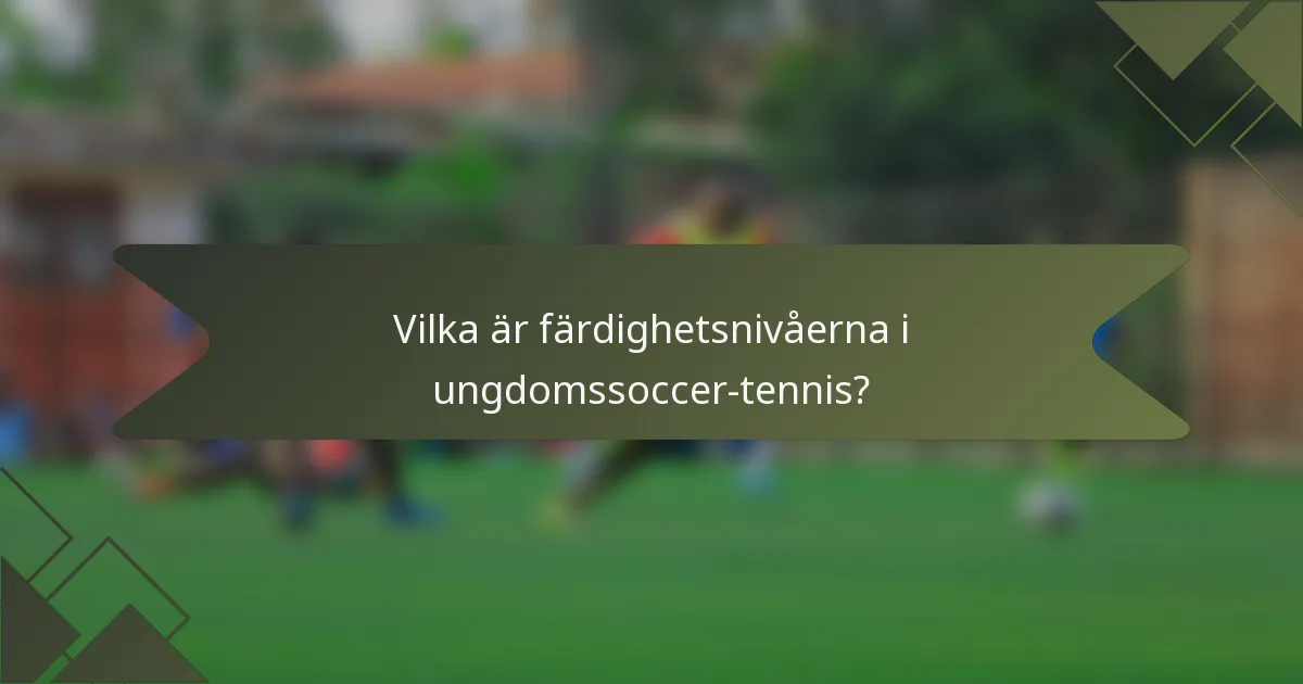 Vilka är färdighetsnivåerna i ungdomssoccer-tennis?